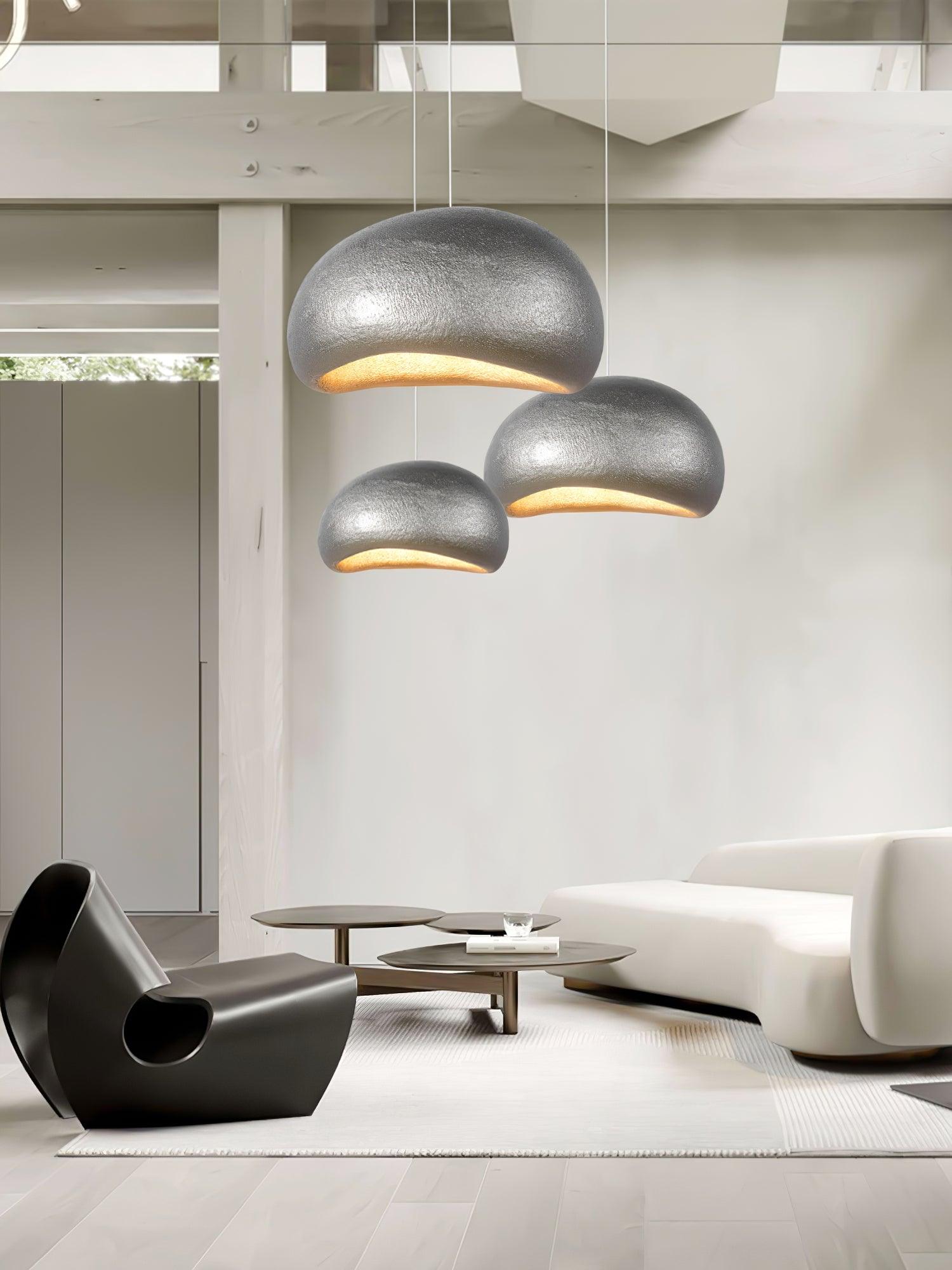 Pendant Lamp Pebble Inspired Organic Form Soft Glow Modern Artistic