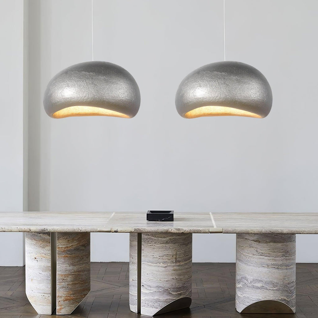 Pendant Lamp Pebble Inspired Organic Form Soft Glow Modern Artistic
