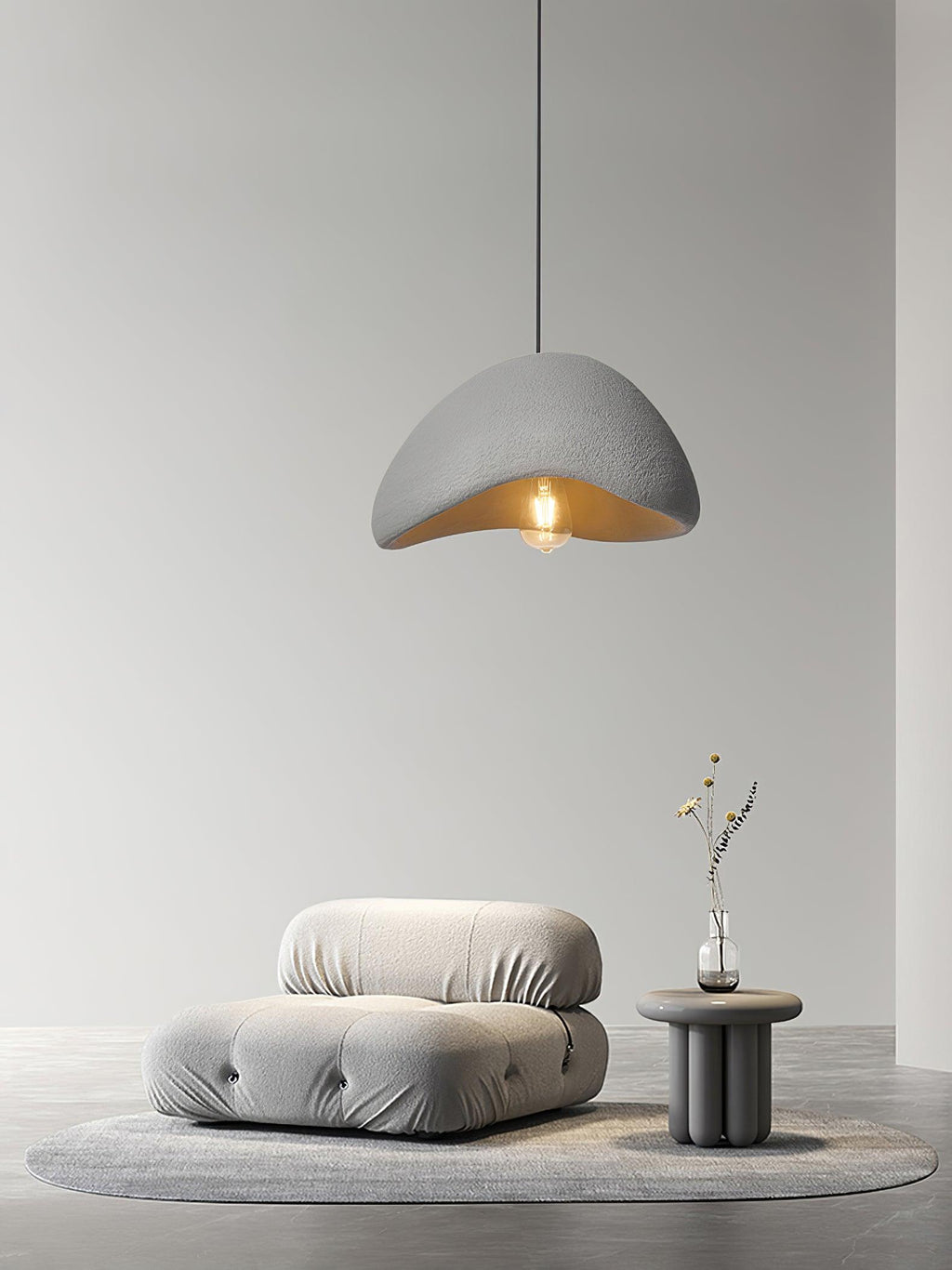 Pendant Lamp Organic Curved Shade Soft Texture Modern Artistic