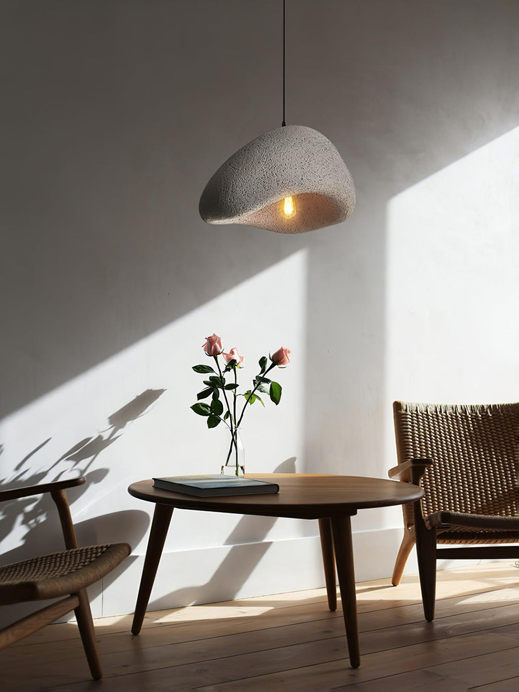 Pendant Lamp Organic Curved Shade Soft Texture Modern Artistic