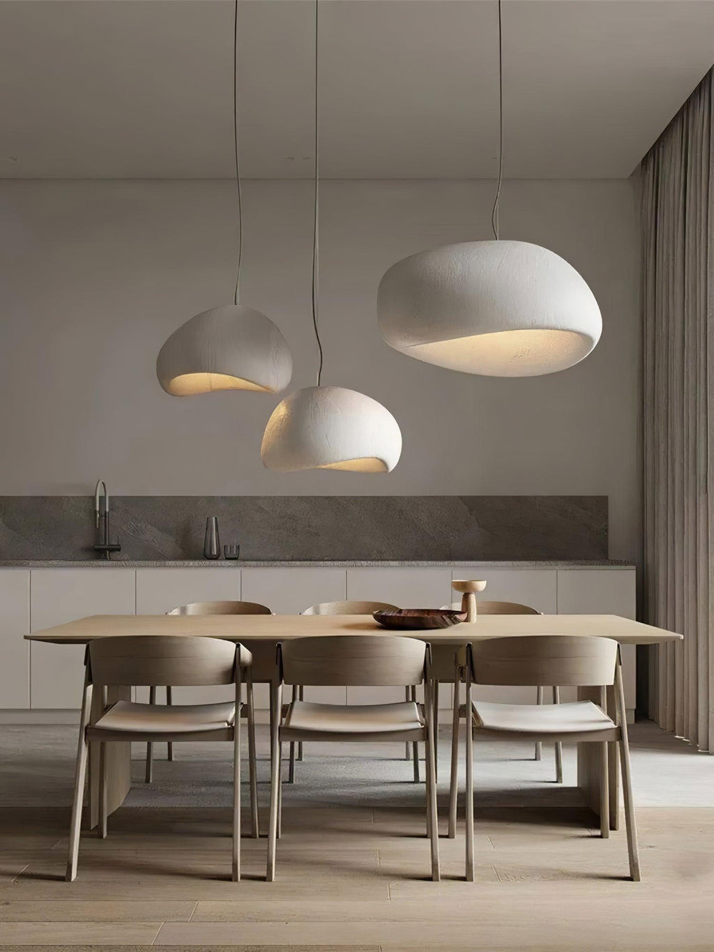 Pendant Lamp Organic Curved Shade Soft Texture Modern Artistic