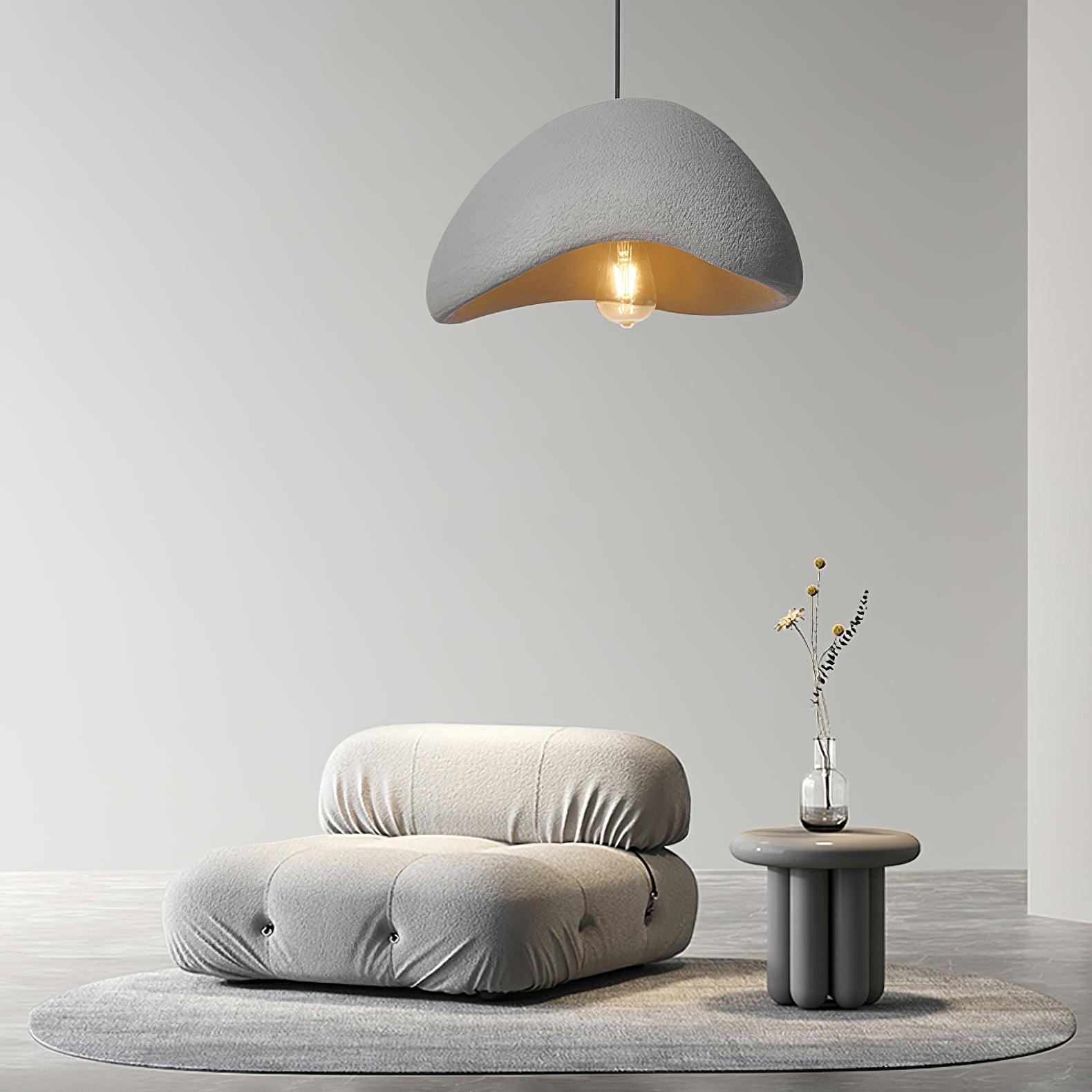 Pendant Lamp Organic Curved Shade Soft Texture Modern Artistic