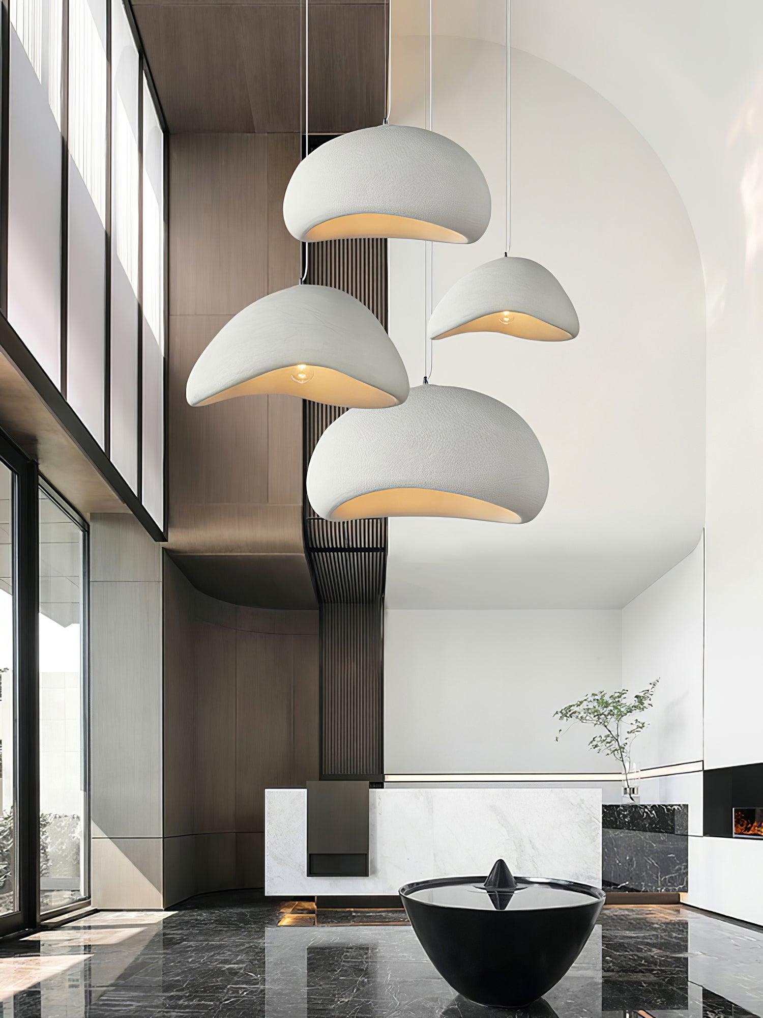 Pendant Lamp Organic Curved Shade Soft Texture Modern Artistic