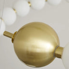 Chandelier Brass Ring Spheres Modern Minimalist