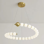 Chandelier Brass Ring Spheres Modern Minimalist