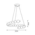 Chandelier Brass Ring Spheres Modern Minimalist