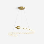 Chandelier Brass Ring Spheres Modern Minimalist