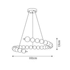 Chandelier Brass Ring Spheres Modern Minimalist