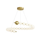 Chandelier Brass Ring Spheres Modern Minimalist