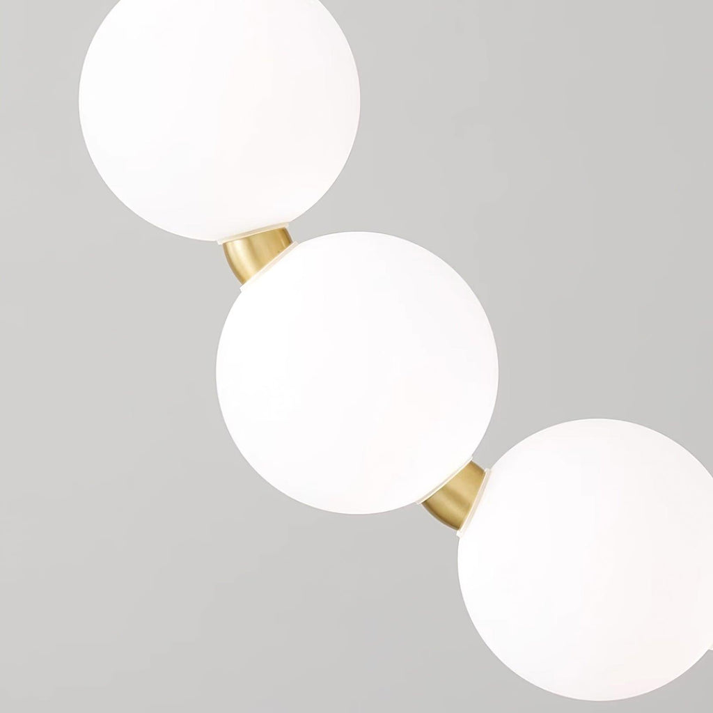 Chandelier Brass Ring Spheres Modern Minimalist