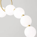 Chandelier Brass Ring Spheres Modern Minimalist