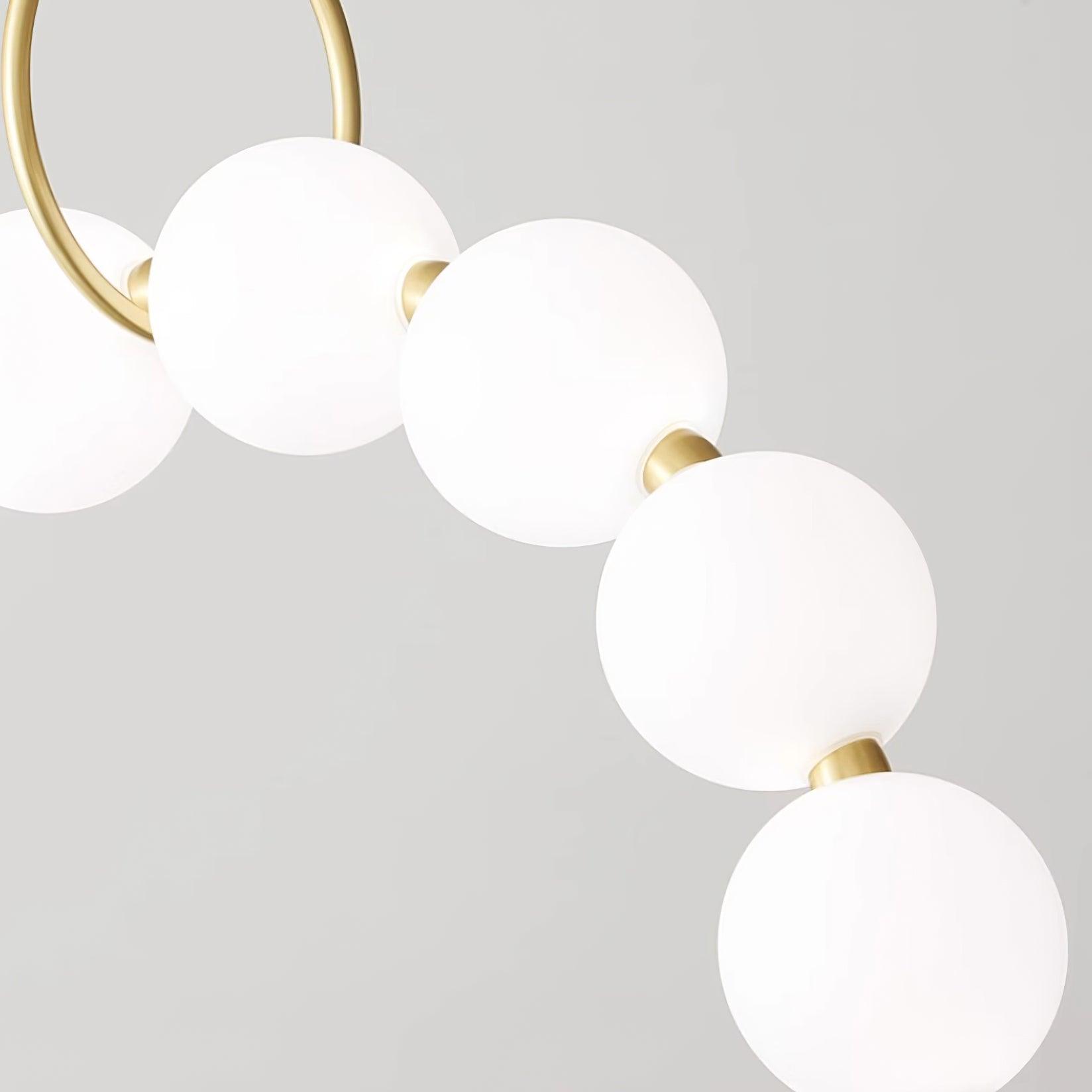 Chandelier Brass Ring Spheres Modern Minimalist