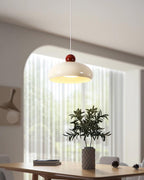 Pendant Light Dome Shade White Red