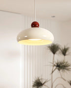 Pendant Light Dome Shade White Red