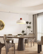 Pendant Light Dome Shade White Red