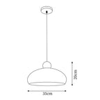 Pendant Light Dome Shade White Red