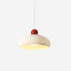 Pendant Light Dome Shade White Red