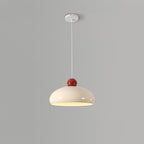 Pendant Light Dome Shade White Red