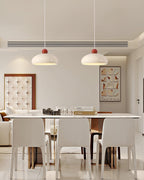 Pendant Light Dome Shade White Red