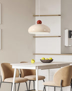 Pendant Light Dome Shade White Red