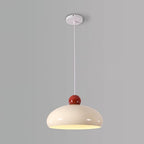 Pendant Light Dome Shade White Red