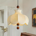 Pendant Lamp Fabric Shade Wood Accents Vintage for Living Room