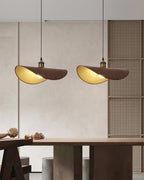 Pendant Lamp Linen Fabric Shade Wood
