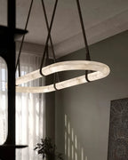 Kurve Chandelier Alabaster Ring Artificial leather