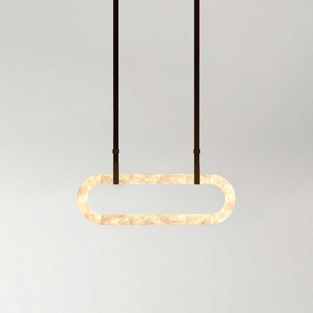 Kurve Chandelier Alabaster Ring Artificial leather