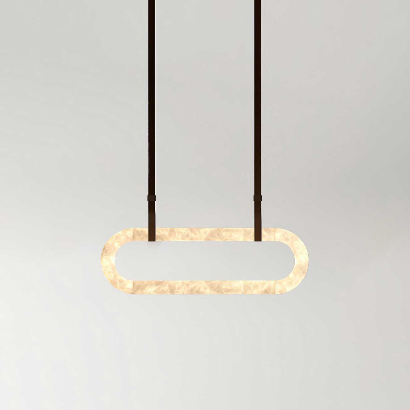 Kurve Chandelier Alabaster Ring Artificial leather