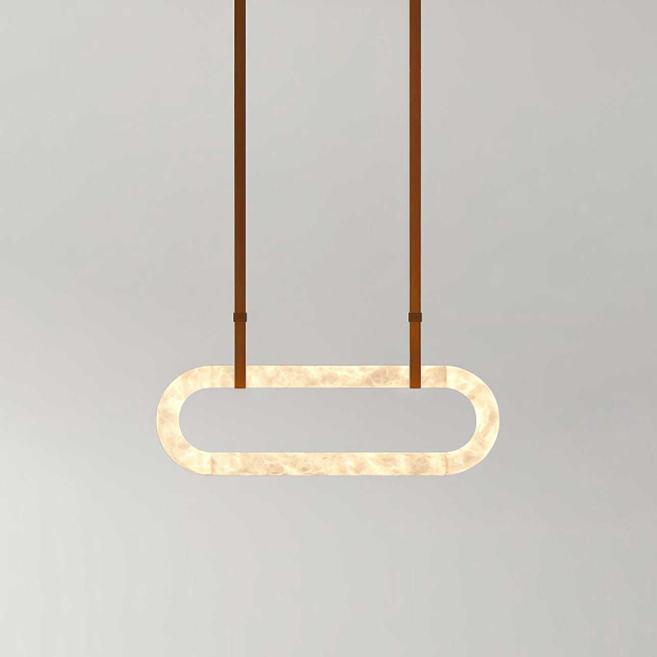 Kurve Chandelier Alabaster Ring Artificial leather