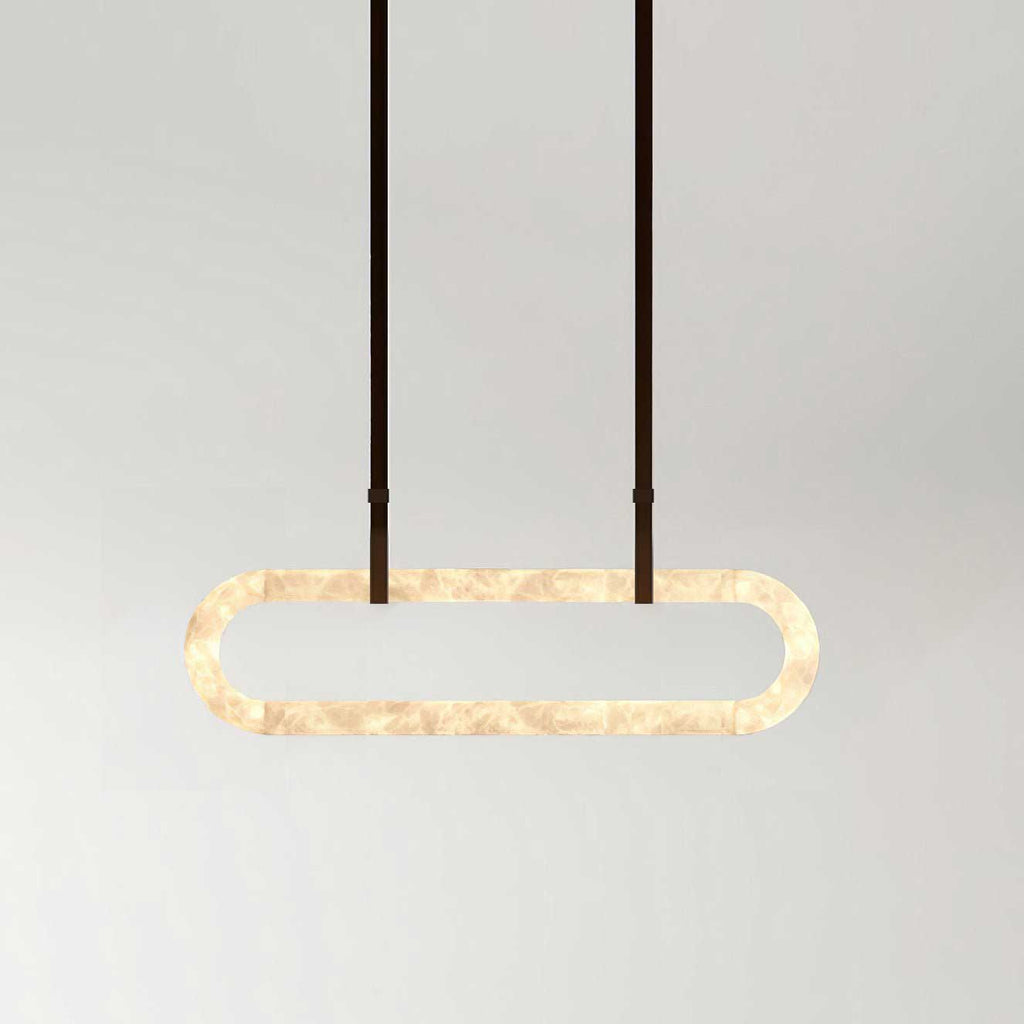 Kurve Chandelier Alabaster Ring Artificial leather