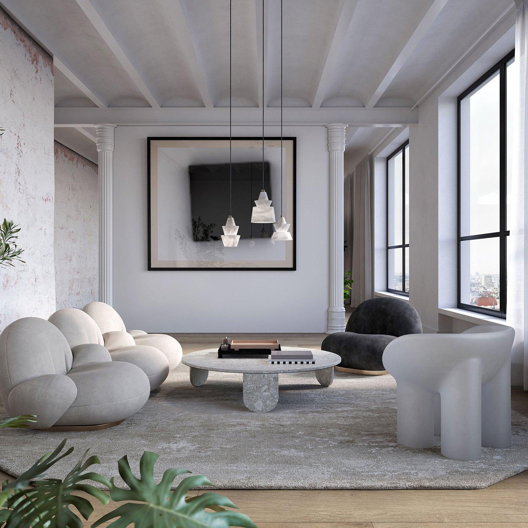 Strata Alabaster  Pendant Light