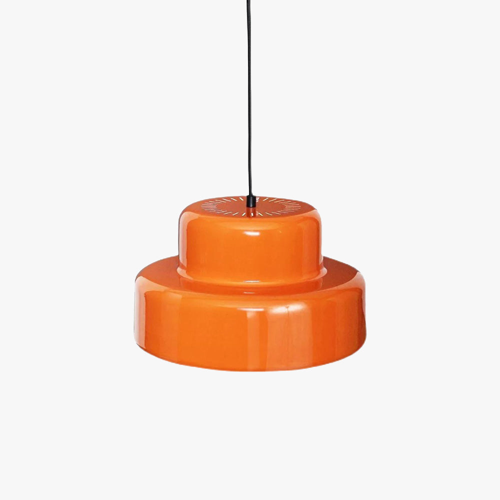 Arisha Single Head Vintage Pendant Light Orange Metal Dining Room