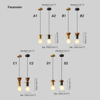 Valentina Modern Simple Pendant Light Copper Walnut Bedroom Dining Room