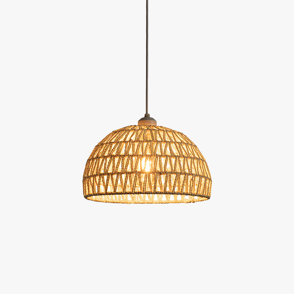 Ritta Boho Retro LED Pendant Light Wood Rattan Bedroom/Restaurant