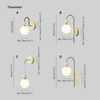Valentina Modern LED Indoor Wall Lamp Red/Coffee Metal/Glass Bedroom