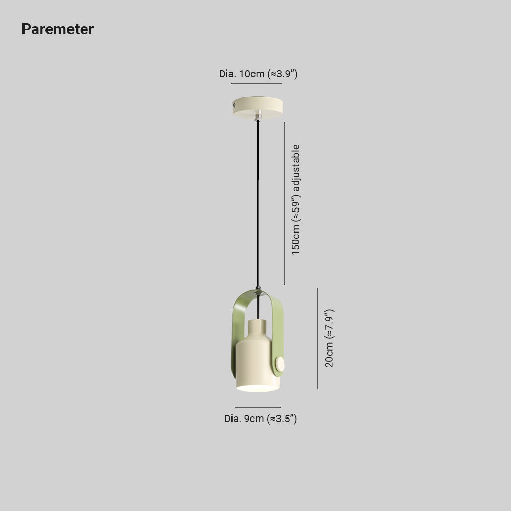Valentina Modern Metal LED Pendant Light White Green Black Bedroom