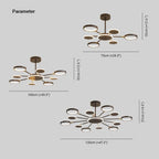 Arisha Modern Led Chandelier, Geometric, Black Dimmable