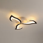 Arisha Elegant Flower Flush Mount Ceiling Light, White/Black