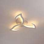 Arisha Elegant Flower Flush Mount Ceiling Light, White/Black