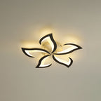 Arisha Elegant Flower Flush Mount Ceiling Light, White/Black