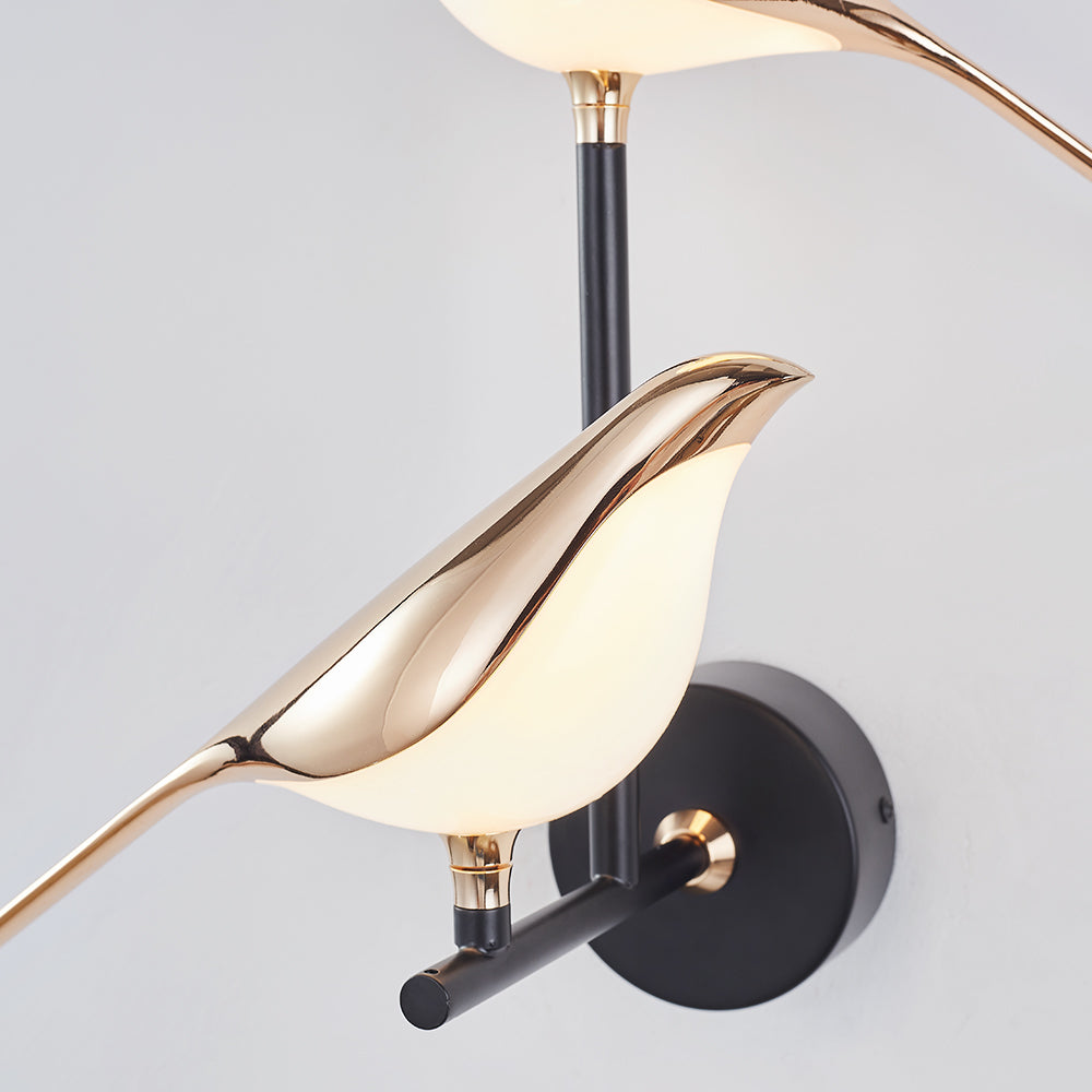 Arisha Minimalist Magpie Bird Metal Wall Lamp, Bedroom