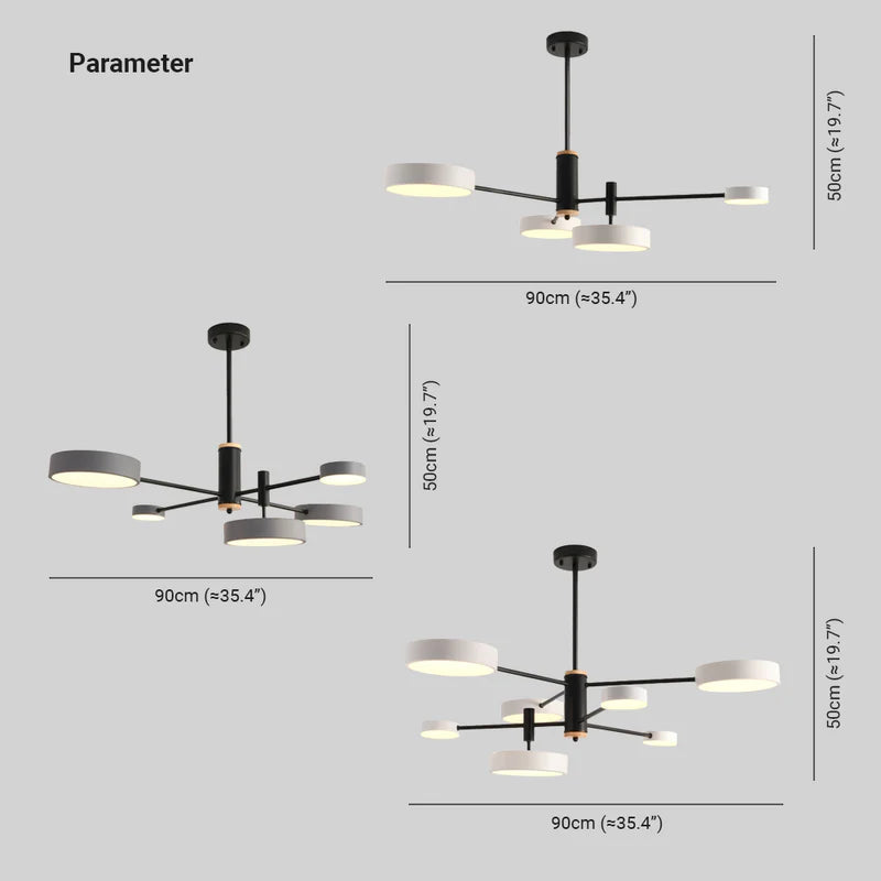 Arisha Pendant Light LED, Metal & Wood, Grey/White/Gold