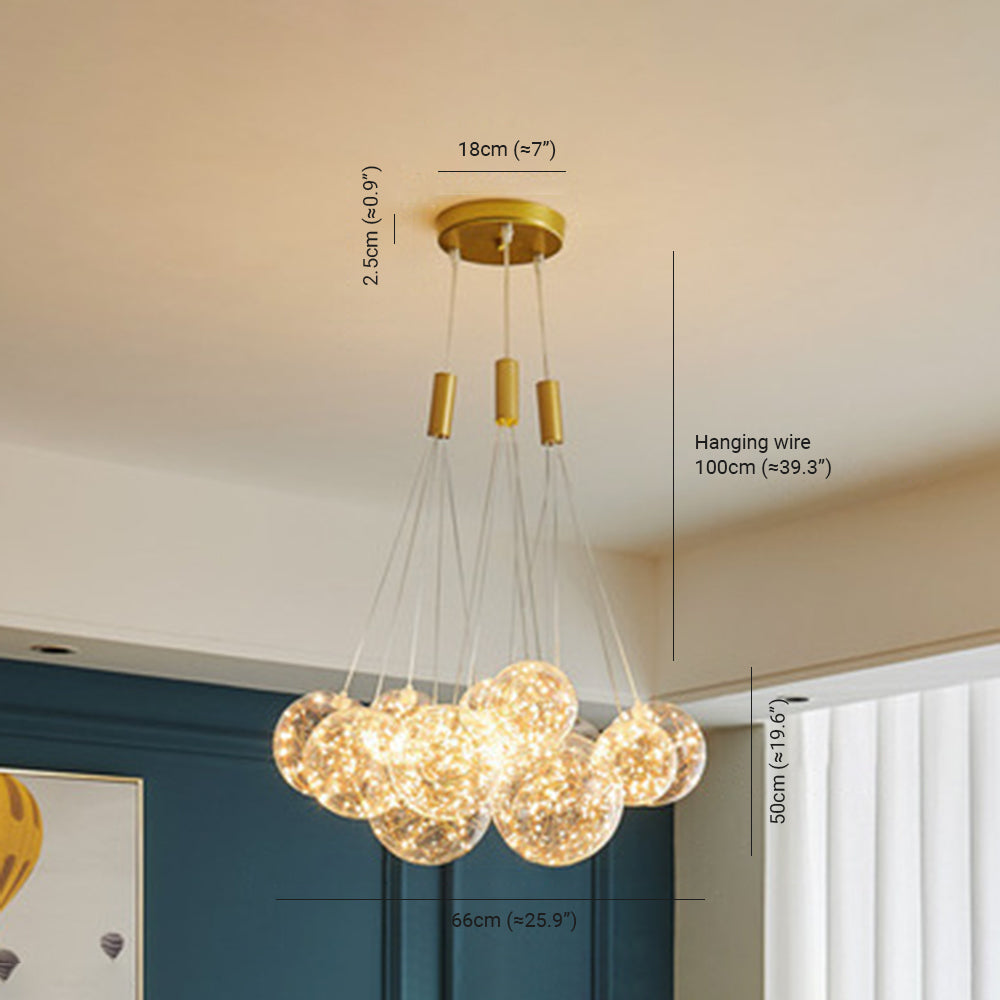 Valentina Glass Globe Bubble Pendant Light LED Stary