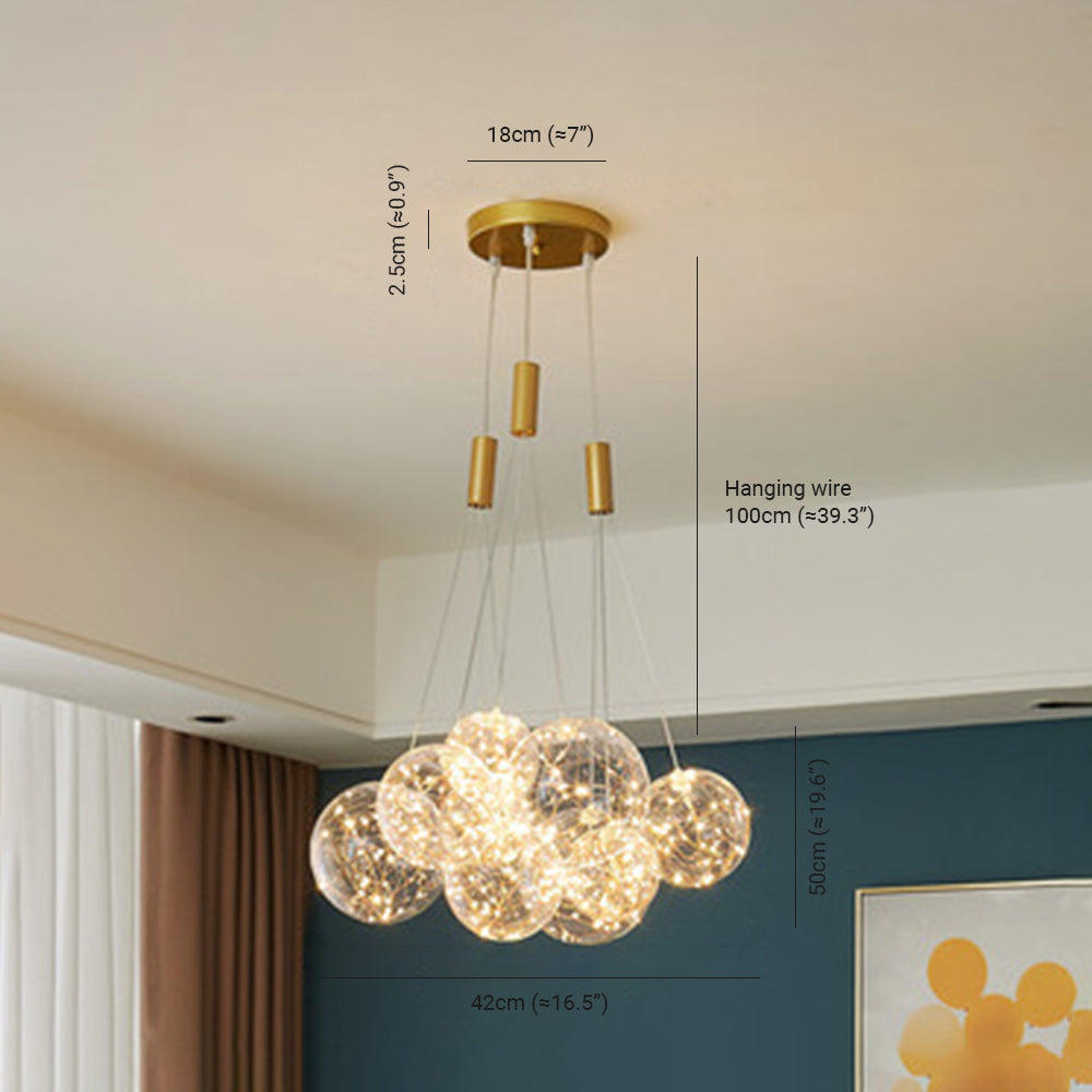 Valentina Glass Globe Bubble Pendant Light LED Stary