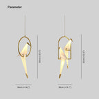 Arisha Modern Nordic Post Modern Bird Pendant Light, White/Clear