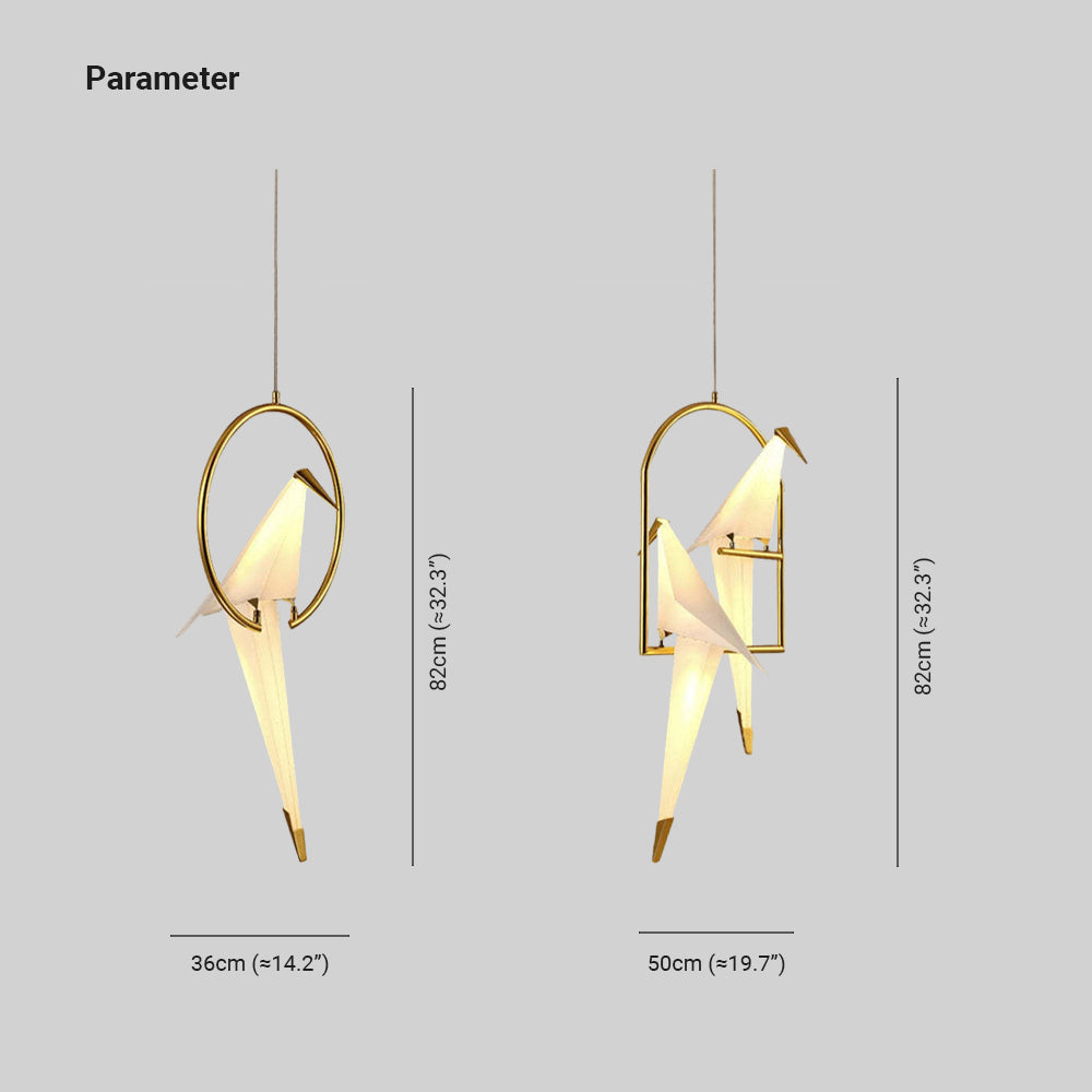 Arisha Modern Nordic Post Modern Bird Pendant Light, White/Clear