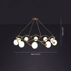 Valentina Modern Designe Wave Metal/Glass Pendant Light, White/Gold
