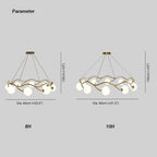 Valentina Modern Designe Wave Metal/Glass Pendant Light, White/Gold